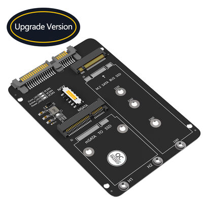 2 in 1 M.2 NGFF Key B & mSATA SSD to SATA3 Adapter Supports NGFF M.2 Key B SATA SSD and 4 Sizes with Hi-Speed 6Gbps Interface