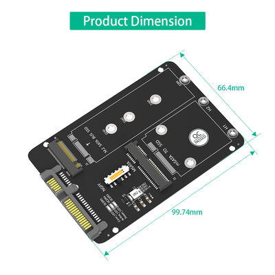 2 in 1 M.2 NGFF Key B & mSATA SSD to SATA3 Adapter Supports NGFF M.2 Key B SATA SSD and 4 Sizes with Hi-Speed 6Gbps Interface