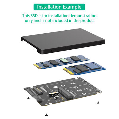 M.2 NGFF to SATA3 Adapter with Plastic Enclosure Supports 2280/2260/2242/2230 mm M.2 SSD Transparent to OS and Hi-Speed SATA3/6Gbps