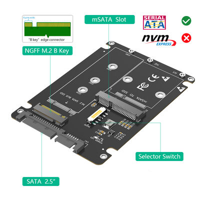 M.2 NGFF to SATA3 Adapter with Plastic Enclosure Supports 2280/2260/2242/2230 mm M.2 SSD Transparent to OS and Hi-Speed SATA3/6Gbps