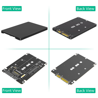 2 in 1 M.2 NGFF Key B & MSATA SSD to 2.5 SATA3 Adapter with Plastic Enclosure Supports 2280/2260/2242/2230 mm M.2 SSD Transparent to OS Hi-Speed SATA3/6Gbps