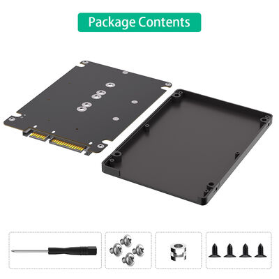2 in 1 M.2 NGFF Key B & MSATA SSD to 2.5 SATA3 Adapter with Plastic Enclosure Supports 2280/2260/2242/2230 mm M.2 SSD Transparent to OS Hi-Speed SATA3/6Gbps