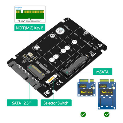 Top Quality M.2 NGFF Key B to SATA Adapter Supports NGFF M.2 Key B SATA SSD and 4 Sizes NGFF M.2 Socket SSD with Hi-Speed SATA3/6Gbps Interface
