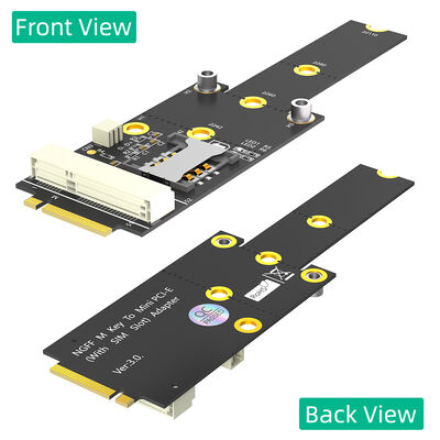 Mini PCI-E to M.2 NGFF Key M Adapter with SIM Card Slot for WiFi WWAN LTE Module Easy Installation
