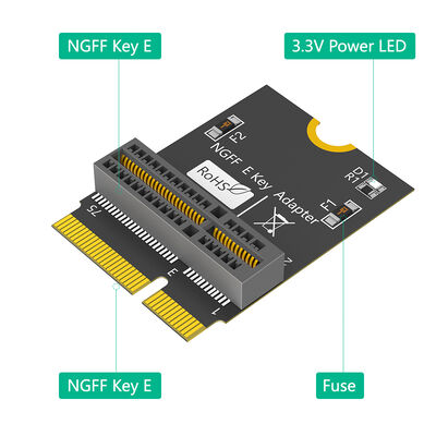 High Speed M.2 NGFF E-key to E-key Adapter for Intel AX200/201/210 WiFi Card with Fuse Design