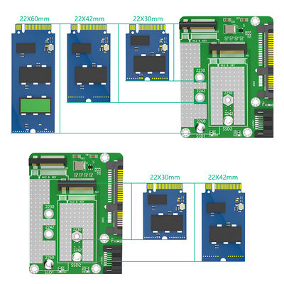 Dual M.2 SSD to Dual SATA3 Adapter with 2230/2242/2260 Compatibility for Computers and Laptops
