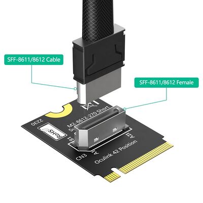 M.2 NVMe PCIe 4.0 X4 to SFF-8612 OcuLink Adapter for 2230 M-Key SSD and eGPU