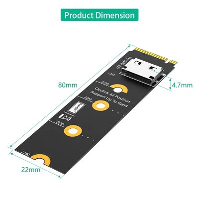 M.2 NVMe PCIe 4.0 X4 to OcuLink SFF-8612 4i Host Adapter with 64Gbps Data Transfer for SSD and eGPU