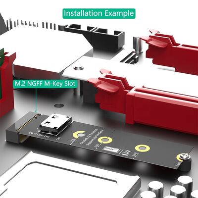 M.2 NVMe PCIe 4.0 X4 to OcuLink SFF-8612 4i Host Adapter with 64Gbps Data Transfer for SSD and eGPU