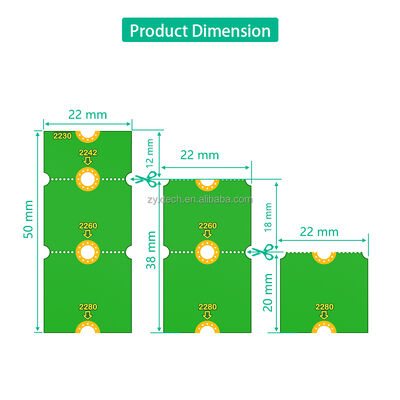 M.2 Extension Adapter with Adjustable Lengths 2230 to 2280, High-Quality Material, and Easy Installation for NVME M.2 SSDs