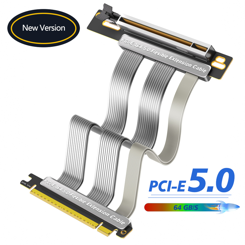 كابل رفع PCIe5 عالي السرعة 5.0 X 16 بطاقة توسعة GPU بزاوية 90 درجة