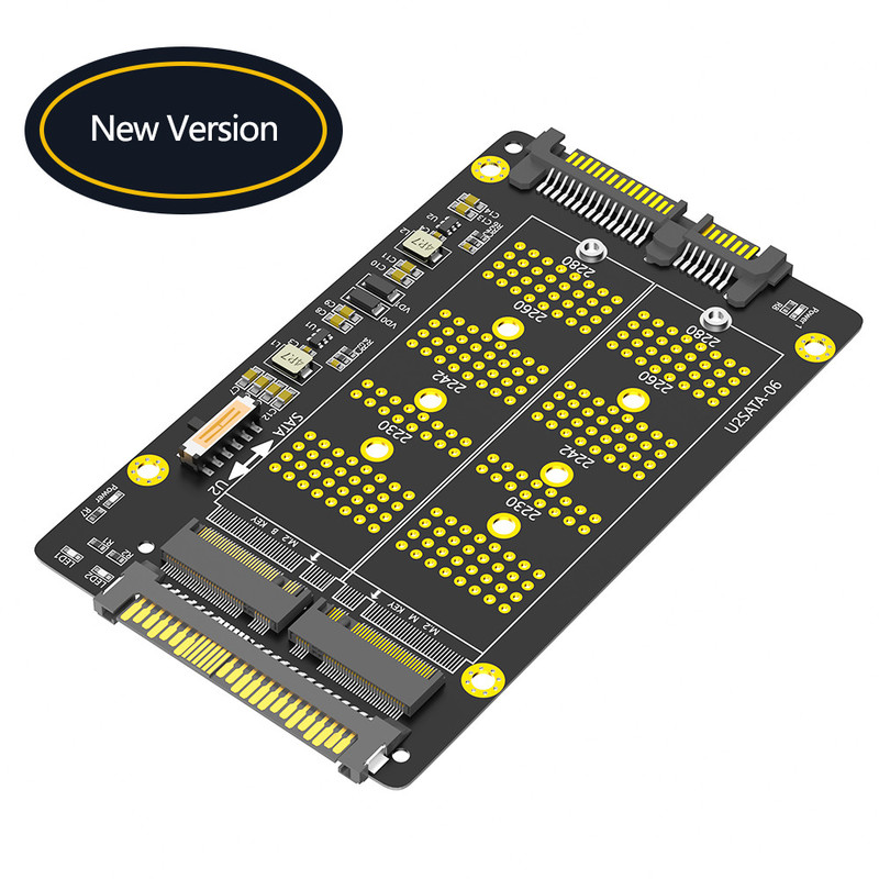 Nuova versione 2 in 1 Combo M.2 ((NGFF) NVME PCI-E SSD a U.2 SFF-8639 & M.2 ((NGFF) SATA SSD ad SATA Adapter