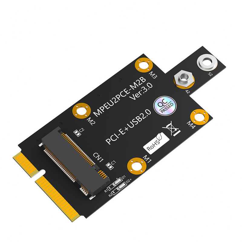 محول ميني PCI-E إلى NGFF M.2 B-Key مع فتحة بطاقة SIM مزدوجة 3G / 4G / 5G WWAN في المخزون