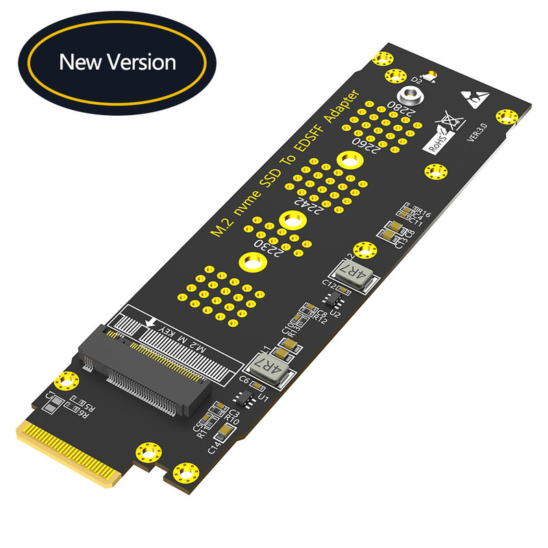 حاكم 1U GEN-Z EDSFF E1.S واجهة NGFF M.2 Key-M M2 NVMe SSD Converter Adapter Card