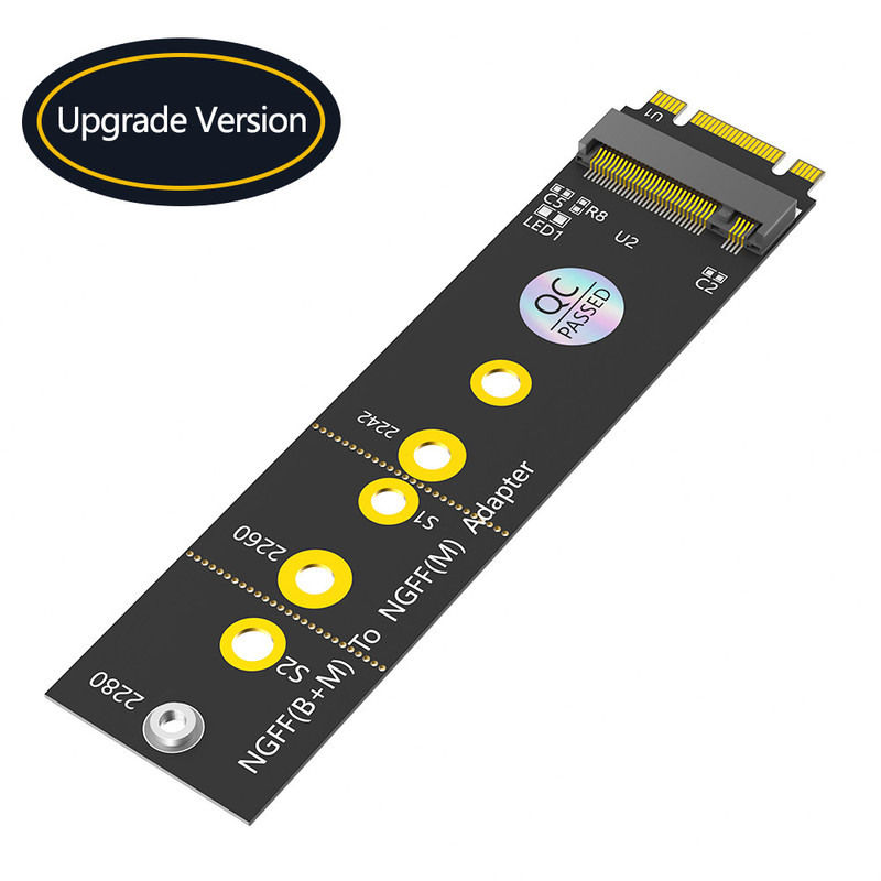 M.2 (NGFF) المفتاح B + M إلى المفتاح M محول لـ PCI-E Bus SSD مناسبة لـ Nvme SSDs بأحجام 2242 و 2260 و 2280