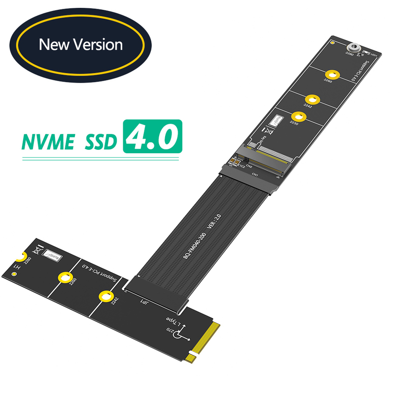 محول M.2 NGFF بجهد 3.3 فولت، محول توجيه يسار M2 NVMe إلى SATA مع LED