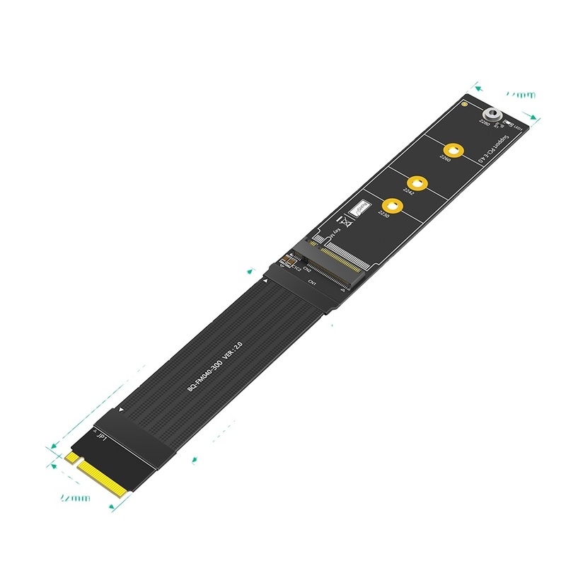 PCB M.2 NVME كابل امتداد SSD 30cm 180 درجة للكمبيوتر المحمول