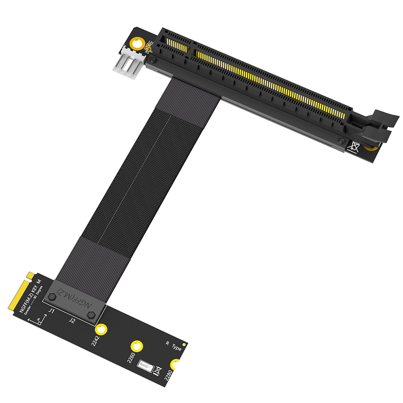 8G/Bps 4Pin M2 Riser Card NGFF مفتاح M إلى 19cm PCIe 16x Riser Adapter