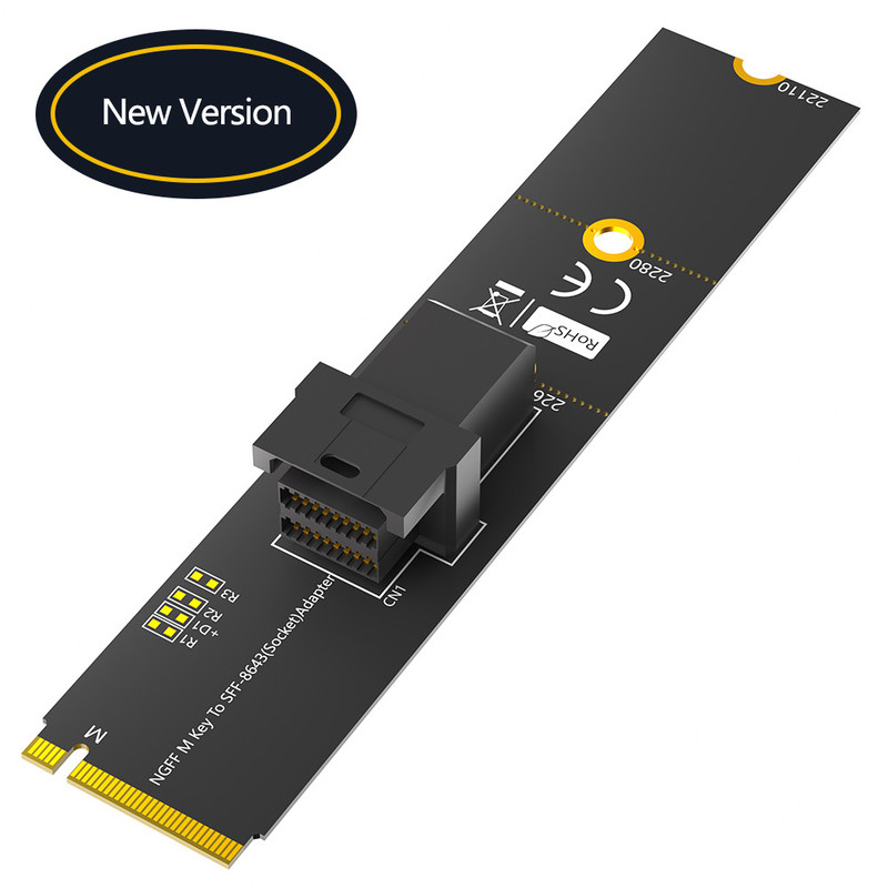 محول NVMe M.2 SFF 8643 وحدة صغيرة SAS HD SSD موصل محول SFF 8643