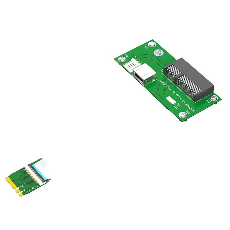 M.2 NGFF Key A/E to PCI-E Express X4+USB Riser Card with High Speed FPC Cable and Magnetic Pad for Easy Plug and Play Installation
