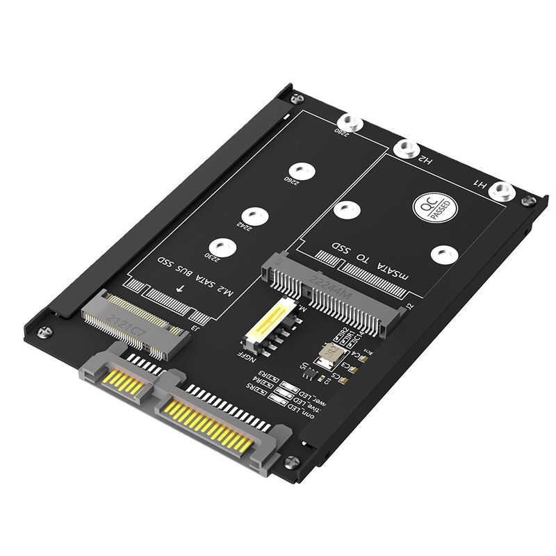 2 in 1 MSATA and B Key/B&M Key SSD to 2.5" SATA III Adapter - Supports 6Gbps and 2230/2242/2260/2280 SSDs