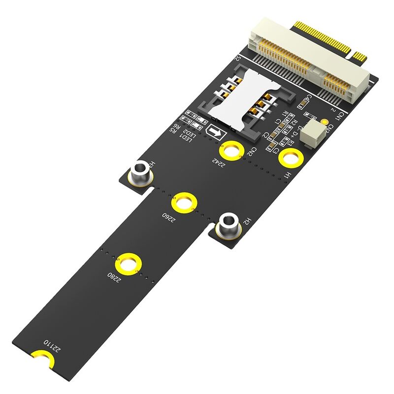 Mini PCI-E to M.2 NGFF Key M Adapter with SIM Card Slot for WiFi WWAN LTE Module Easy Installation