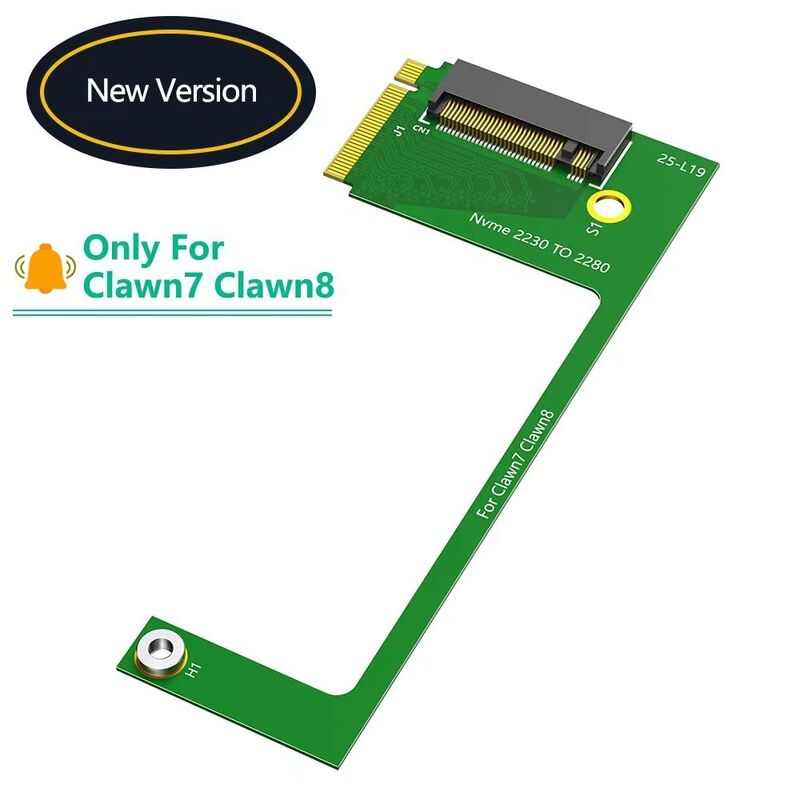 90-degree M.2 NVMe Adapter for MSI Claw7 Claw8 with PCIe 4.0 Support and 2230 to 2280 SSD Conversion